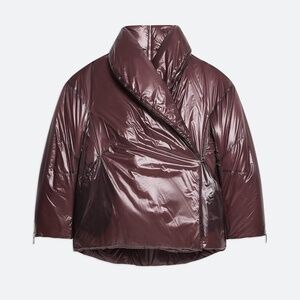 NWT Helmut Lang APEX Cocoon Puffer Jacket Down Burgundy Glossy $995 - Size XL